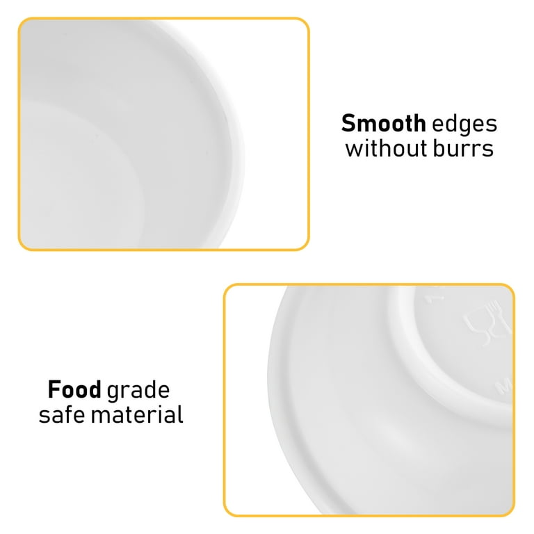 10 pcs Sauce Dishes White Plastic Appetizer Plate Seasoning Dish for Restaurant